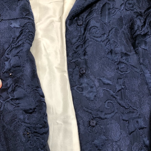 Vintage navy blue long length coat - Picture 10 of 16